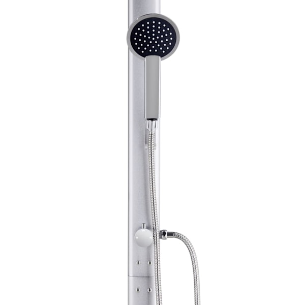 vidaXL Trädgårdsdusch med brunt golv 220 cm aluminium Brun
