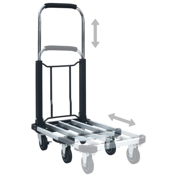 vidaXL Hopfällbar säckkärra 150 kg aluminium silver Silver