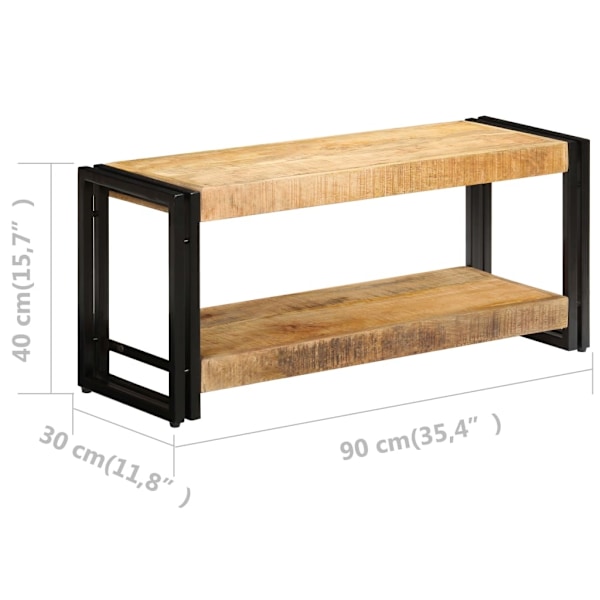 vidaXL TV-bänk 90x30x40 cm massivt mangoträ Brun