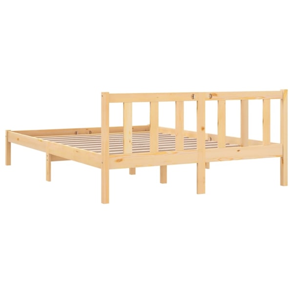 vidaXL Sängram massiv furu 150x200 cm Brun