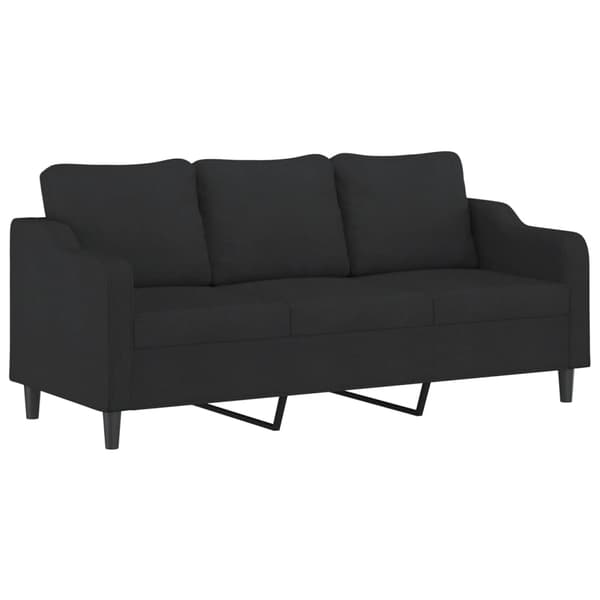 vidaXL Soffgrupp med kuddar 4 delar svart tyg art