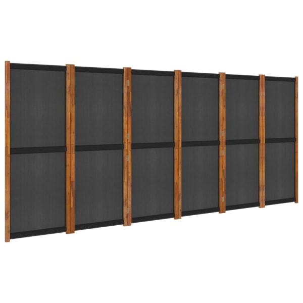 vidaXL Rumsavdelare 6 paneler svart 420x180 cm Svart