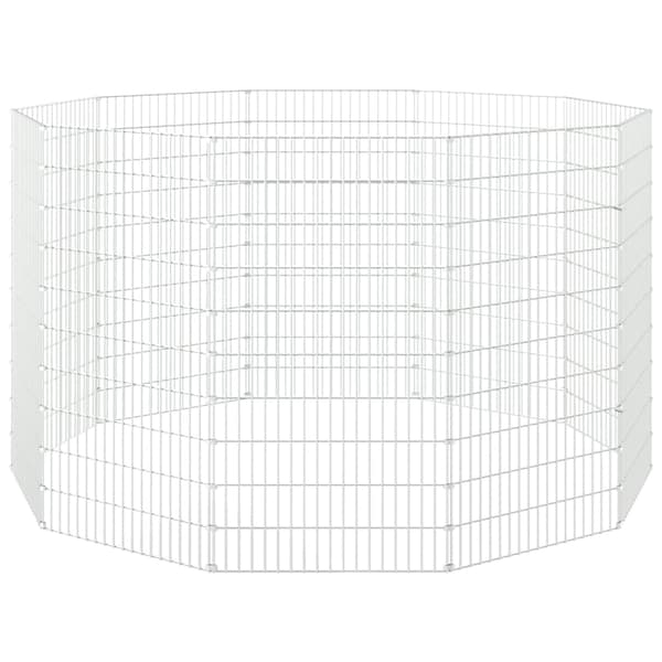 vidaXL Husdjursbur 10-panel 54x100 cm galvaniserat järn Silver