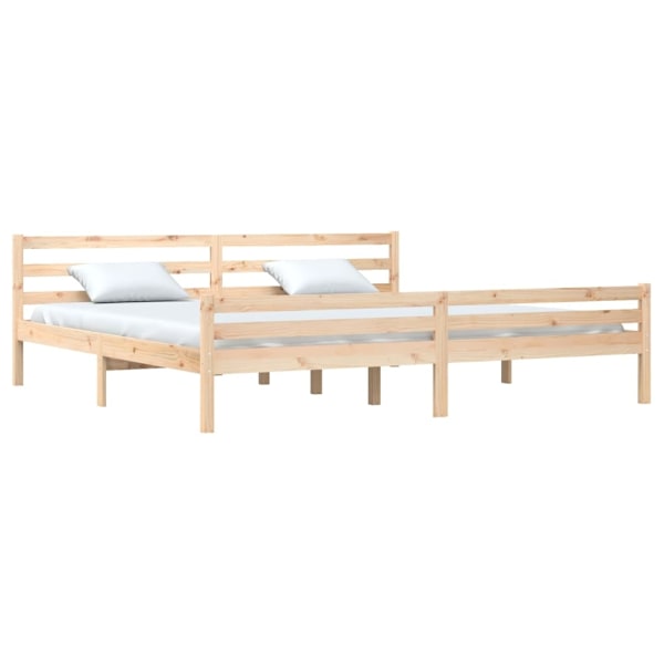 vidaXL Sängram utan madrass massivt trä 200x200cm Brun
