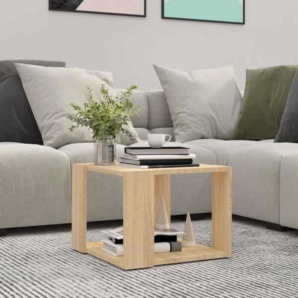 vidaXL Soffbord sonoma-ek 40x40x30 cm konstruerat trä Brun