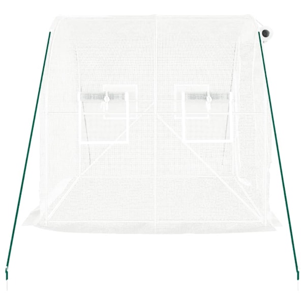 vidaXL Växthus med stålram vit 4 m² 2x2x2 m Vit