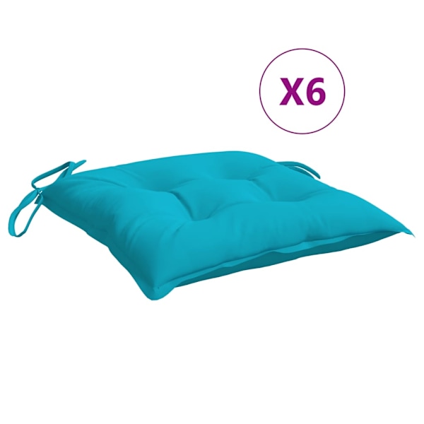 vidaXL Stolsdynor 6 st turkos 40x40x7 cm tyg Turkos
