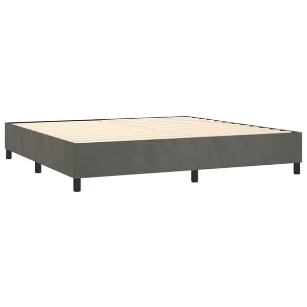 vidaXL Ramsäng med madrass mörkgrå 200x200 cm sammet Grå