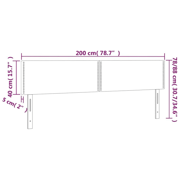 vidaXL Huvudgavlar 2 st grå 100x5x78/88 cm konstläder Grå