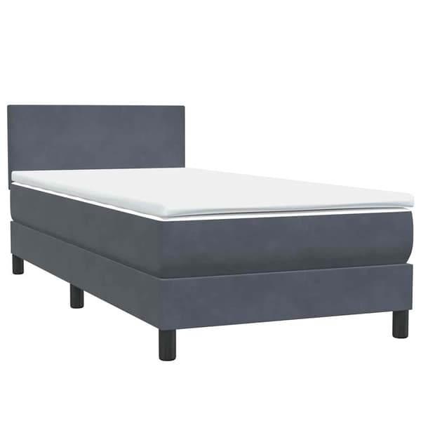 vidaXL Ramsäng med madrass mörkgrå 80x210 cm sammet Grå
