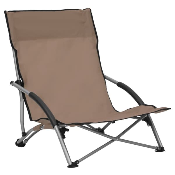 vidaXL Hopfällbara stolar 2 st taupe tyg Taupe
