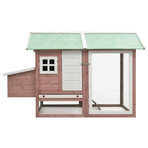 vidaXL Hönshus mocka 170x81x110 cm massiv furu & granträ Grön