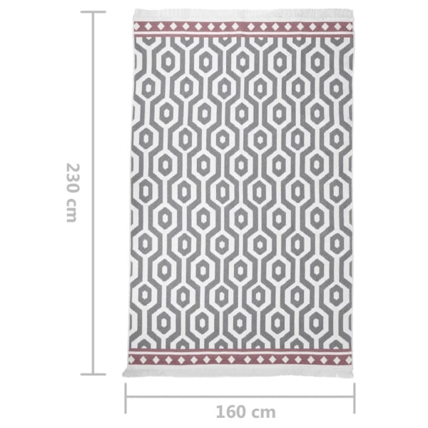 vidaXL Matta grå 160x230 cm bomull grå