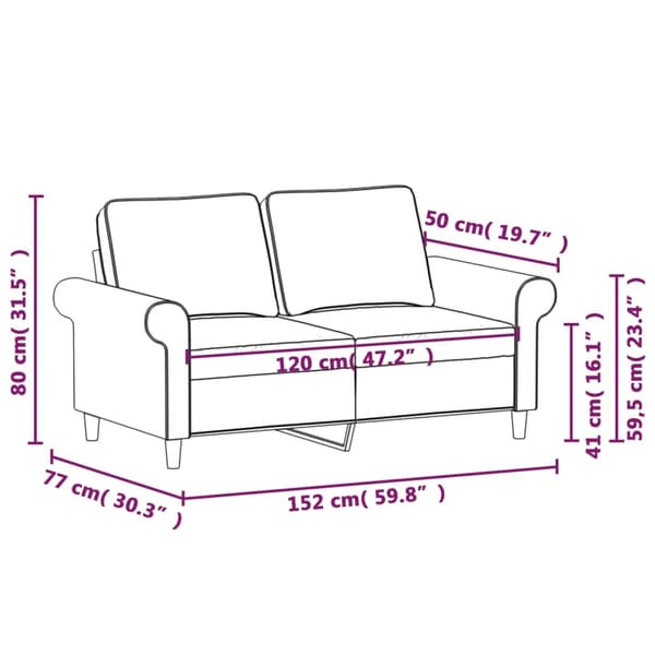 vidaXL 2-sitssoffa ljusgrå 120 cm tyg Grå