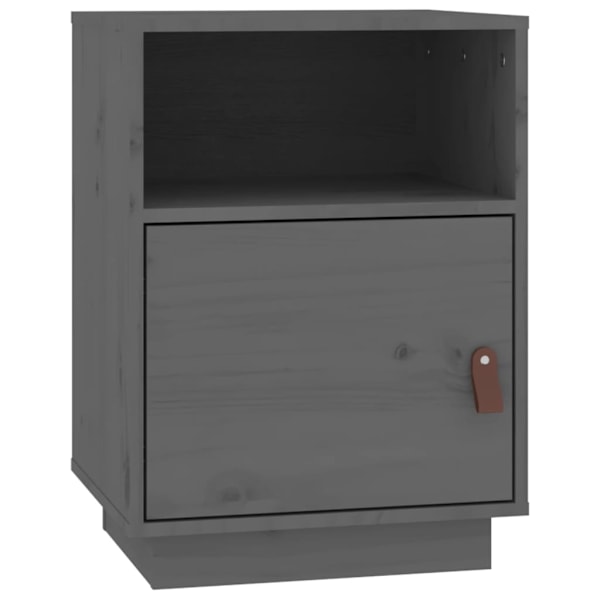 vidaXL Sängbord 2 st grå 40x34x55 cm massiv furu Grå