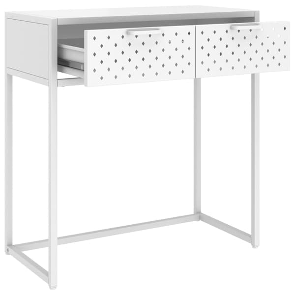vidaXL Konsolbord vit 72x35x75 cm stål Vit