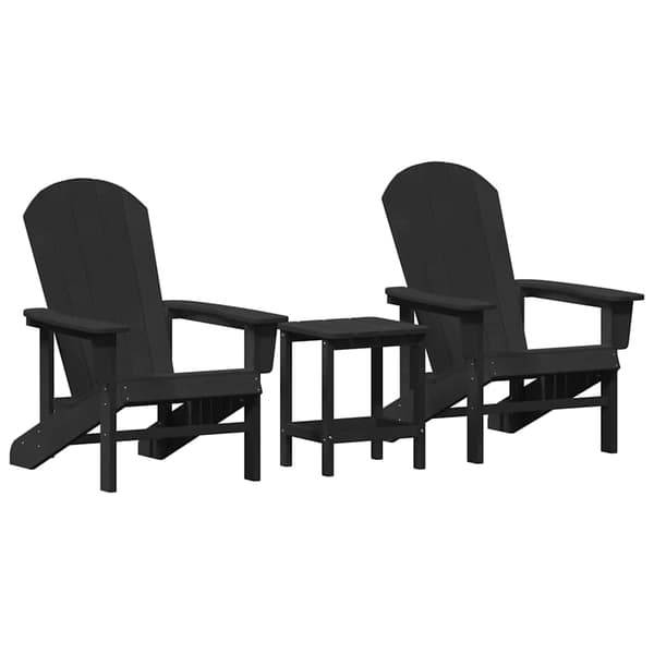 vidaXL Trädgård Stol 3 pcs Svart polyeten Svart
