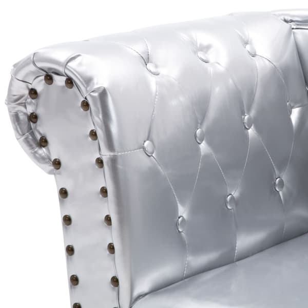 vidaXL Chesterfield divan silver Silver