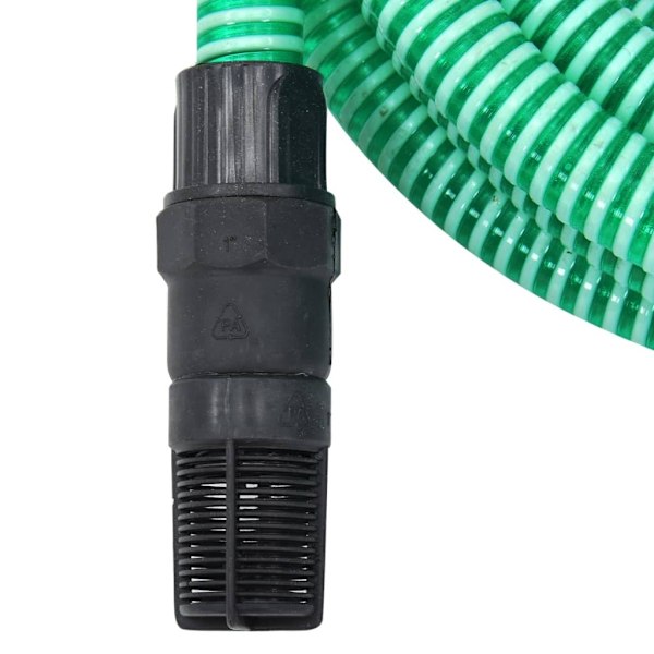 vidaXL Sugslang med kopplingar mässing grön 1" 4 m PVC Grön