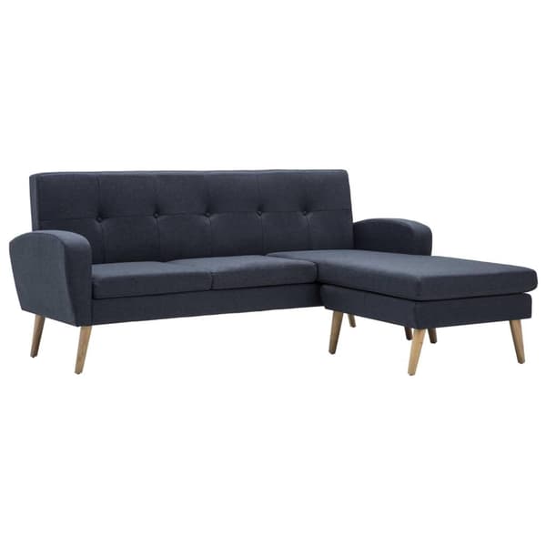vidaXL Soffa L-formad tyg 186x136x79 cm mörkgrå grå