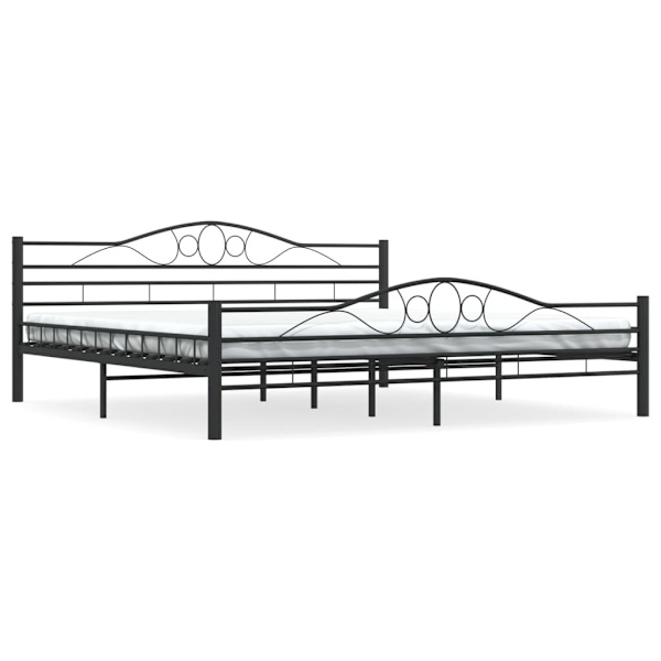 vidaXL Sängram svart stål 200x200 cm Svart