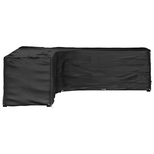vidaXL Överdrag för utemöbler 20 ölj. 300x300x90cm L-format Svart