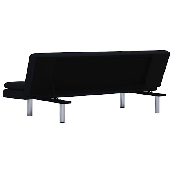 vidaXL Bäddsoffa med två kuddar svart polyester Svart