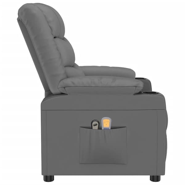 vidaXL Elektrisk massagefåtölj Grå konstläder Grå