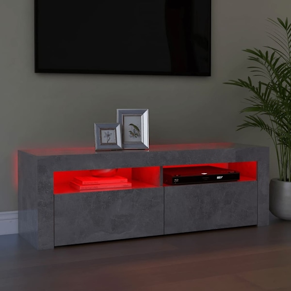 vidaXL TV-bänk med LED-belysning betonggrå 120x35x40 cm grå