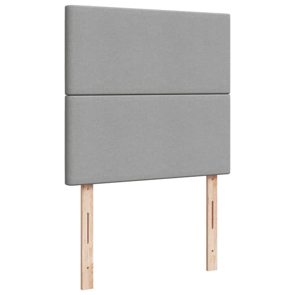 vidaXL Ramsäng med madrass ljusgrå 90x190 cm tyg Grå