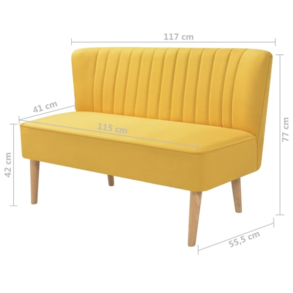 vidaXL Soffa tyg 117x55,5x77 cm gul Gul