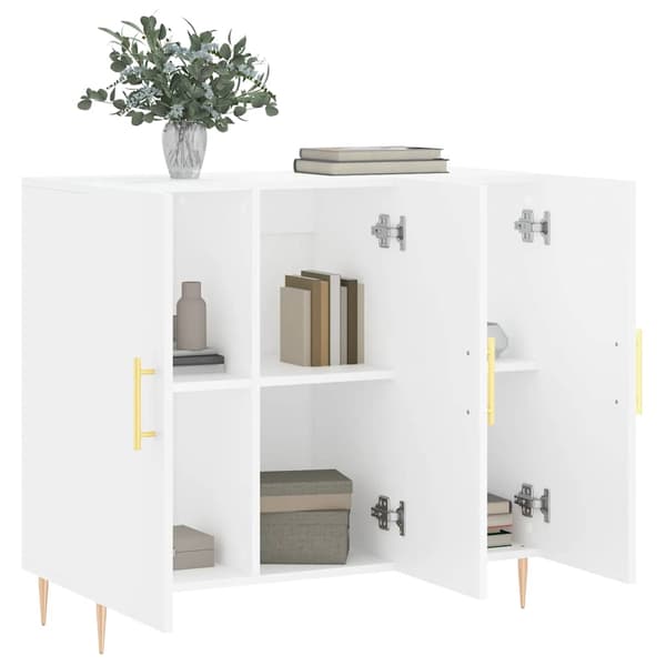 vidaXL Skänk vit 90x34x80 cm konstruerat trä Vit
