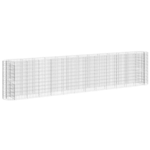 vidaXL Planteringsgabion galvaniserat järn 470x50x100 cm Silver