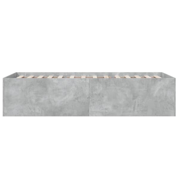 vidaXL Sängram betonggrå 100x200 cm konstruerad trä Grå