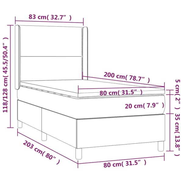 vidaXL Ramsäng med madrass mörkblå 80x200 cm sammet Blå