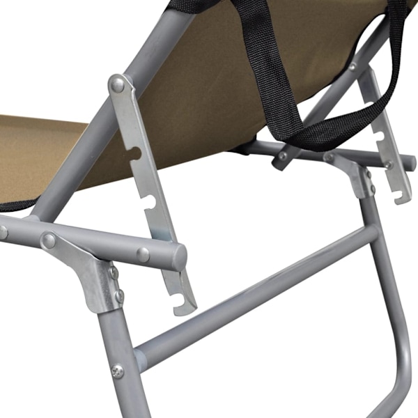vidaXL Hopfällbar solsäng med tak taupe aluminium Taupe