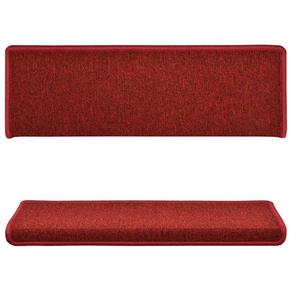 vidaXL Trappstegsmattor 15 st 65x21x4 cm röd Röd