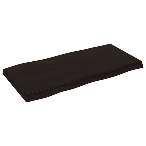 vidaXL Bordsskiva mörkbrun 100x50x(2-6) cm massivt trä levande kant Brun