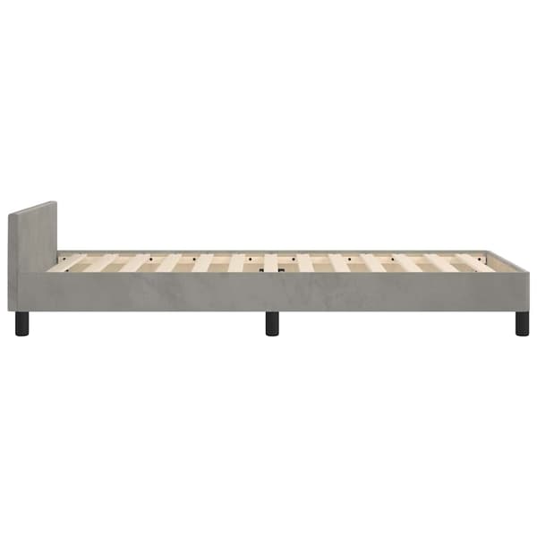 vidaXL Sängram utan madrass ljusgrå 80x200 cm sammet Grå