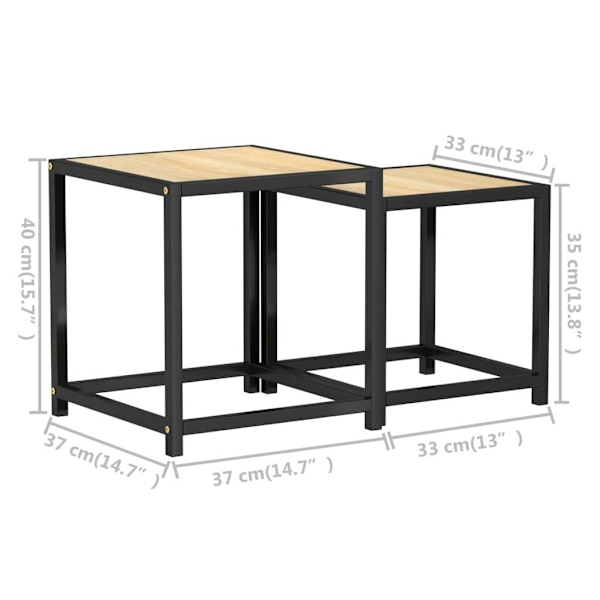 vidaXL Tebord 2 st MDF sonoma-ek Brun