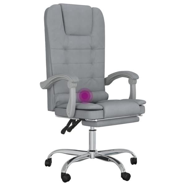vidaXL Kontorsstol med massage ljusgrå tyg Grå