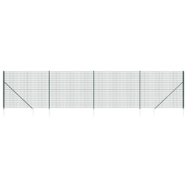 vidaXL Stängsel med markspett grön 2,2x10 m Grön