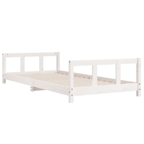 vidaXL Sängram för barn vit 90x190 cm massiv furu Vit