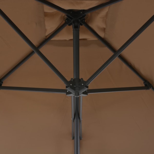 vidaXL Trädgårdsparasoll med stålstång 300 cm taupe Taupe