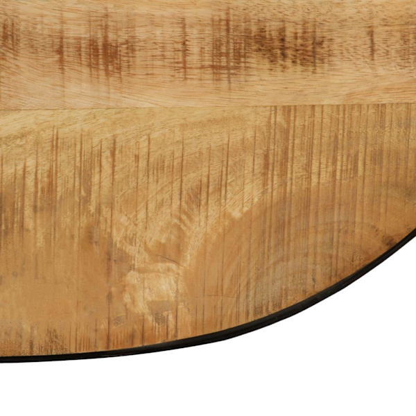 vidaXL Soffbord massivt grovt mangoträ och stål oval 110 cm Brun