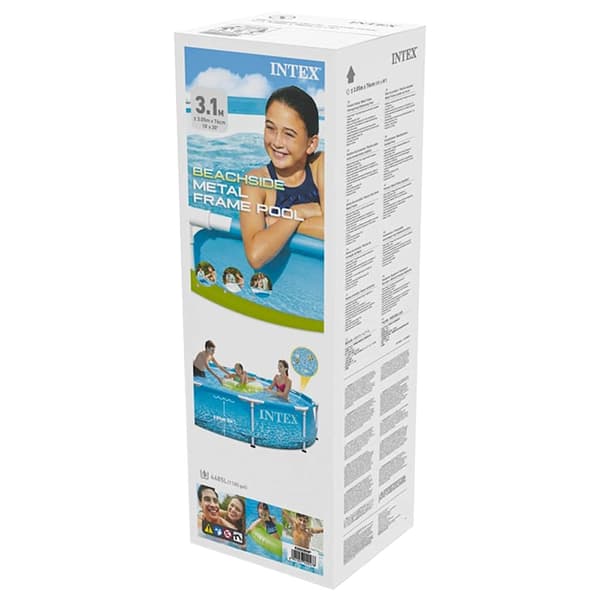 INTEX Pool Beachside Metal Frame 305x76 cm Blå