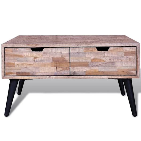 vidaXL Soffbord i återvunnen teak med 4 lådor multifärg