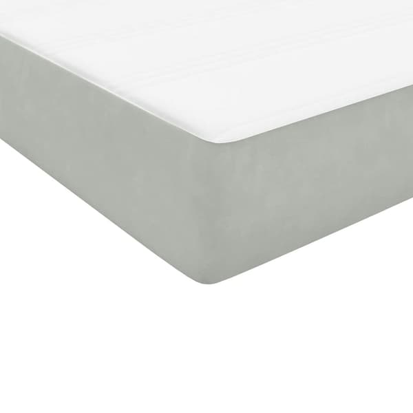 vidaXL Ramsäng med madrass ljusgrå 160x210 cm sammet Grå