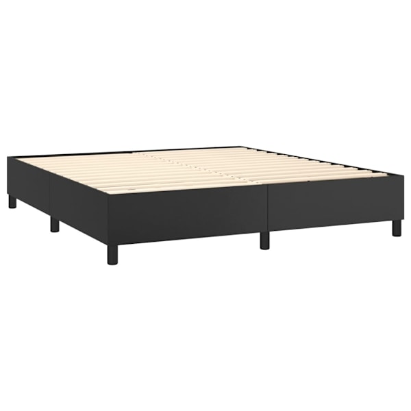 vidaXL Ramsäng med madrass svart 160x200 cm konstläder Svart
