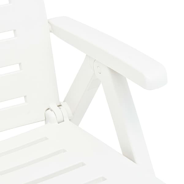 vidaXL Hopfällbar solsäng plast vit Vit